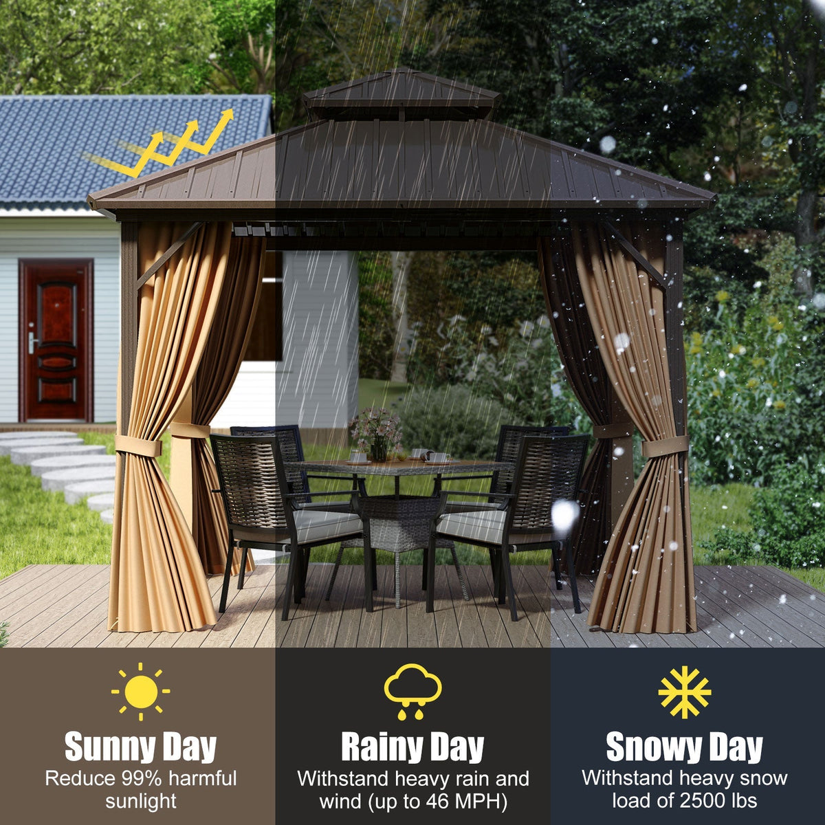 Hardtop Gazebo Galvanized Steel Roof Netting