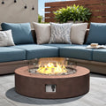 Outdoor Propane Fire Table with Wind Guard & Waterproof Cover