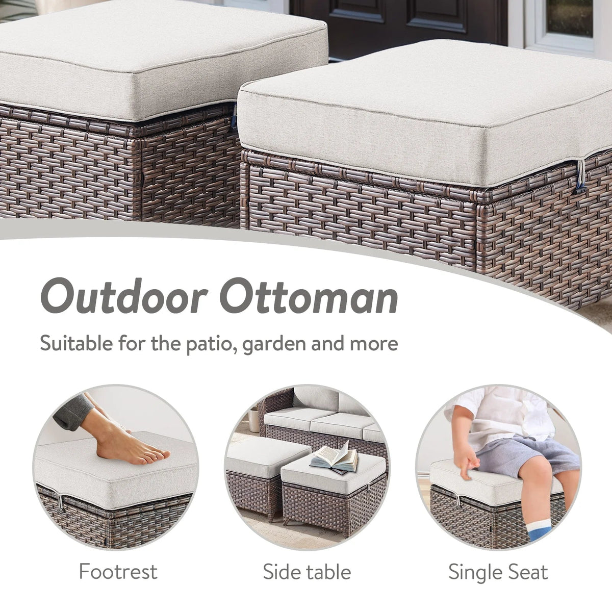 Wicker Patio Conversation Set Swivel Chairs