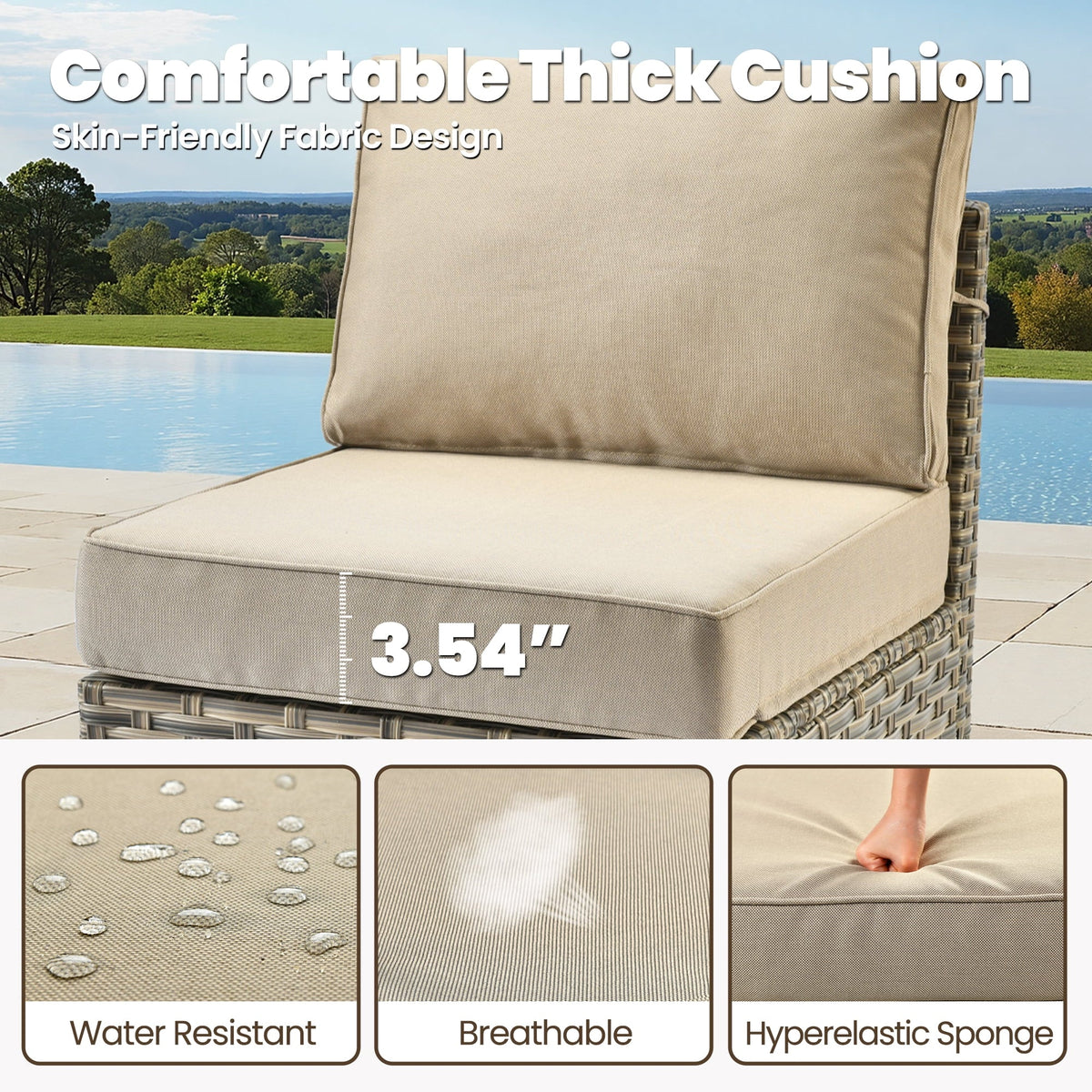 Wicker Patio Conversation Set Swivel Chairs