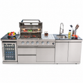 104 Inch Outdoor Kitchen Island with Propane Grill & Sink