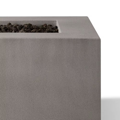 Matteau Low 60 In. L X 12 In. H Outdoor Rectangular Concrete Composite Propane Fire Table in Flint with Vinyl Cover