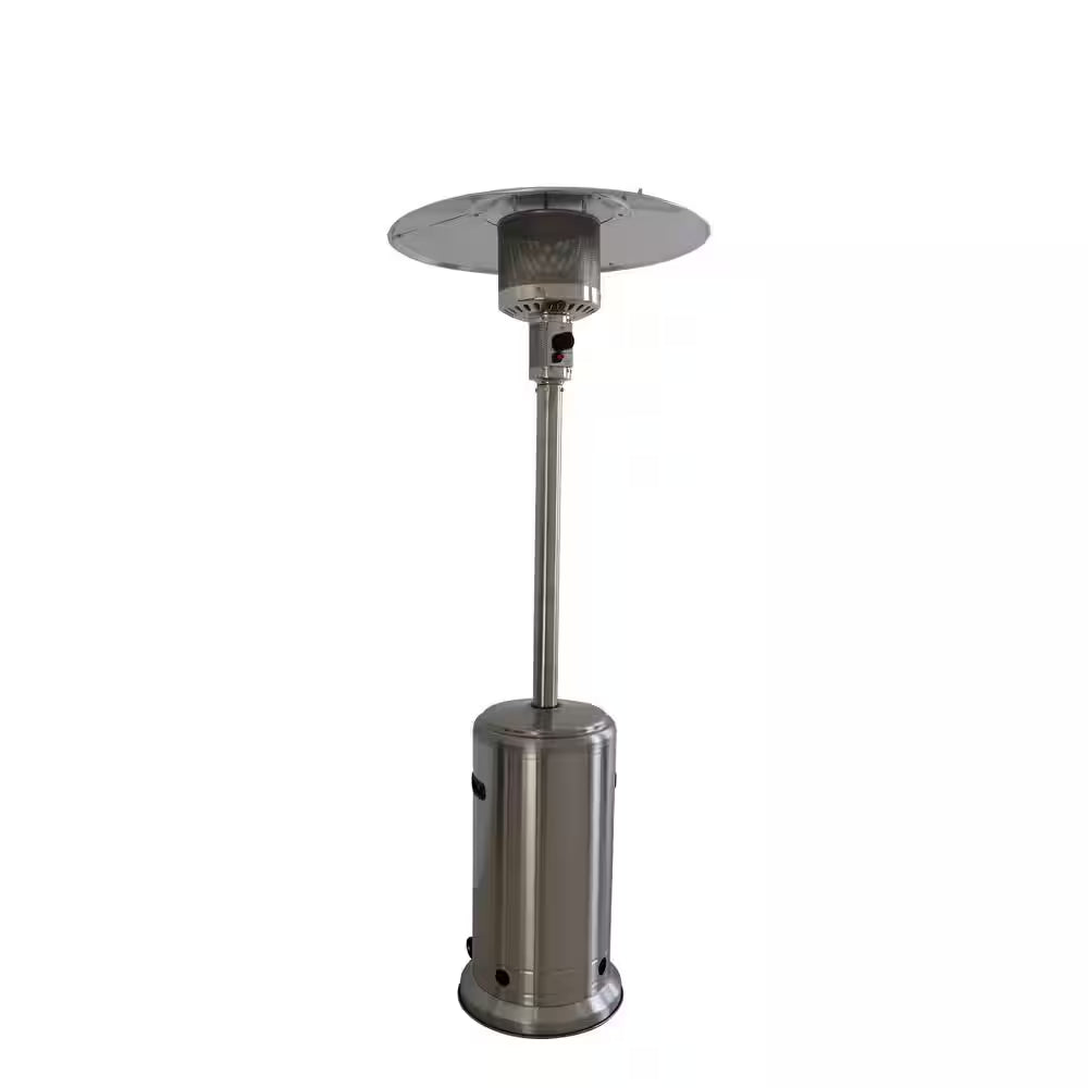 46000 Btus Aluminum Propane Standing Patio Heater with Wheels, Gray