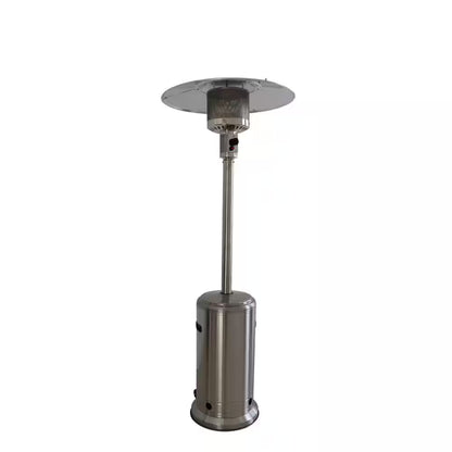 46000 Btus Aluminum Propane Standing Patio Heater with Wheels, Gray