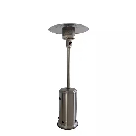 46000 Btus Aluminum Propane Standing Patio Heater with Wheels, Gray
