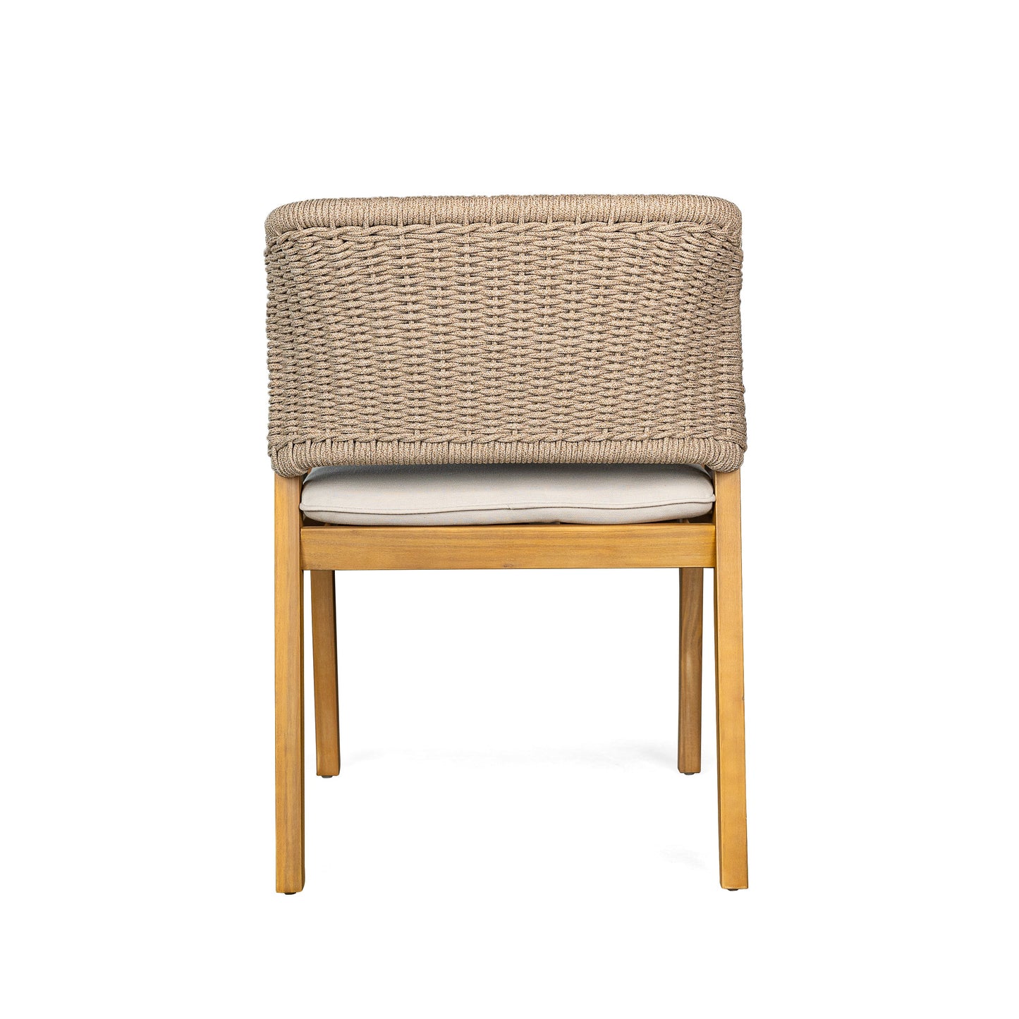 7-Piece Outdoor Dining Set, Acacia Wood Table & 6 Rope Chairs