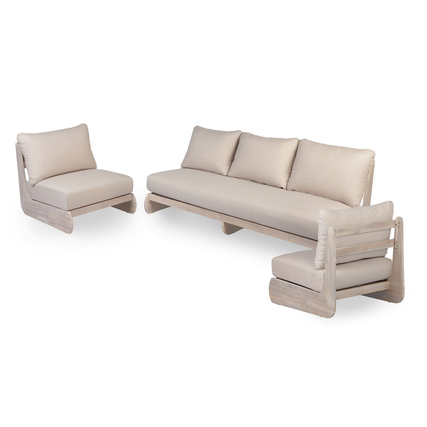 Outdoor Acacia Lazy 5 Seater Chat Set