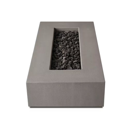 Matteau Low 60 In. L X 12 In. H Outdoor Rectangular Concrete Composite Propane Fire Table in Flint with Vinyl Cover