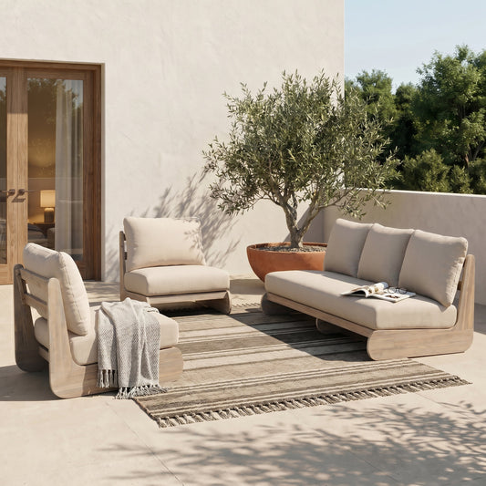 Outdoor Acacia Lazy 5 Seater Chat Set