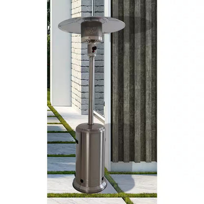46000 Btus Aluminum Propane Standing Patio Heater with Wheels, Gray