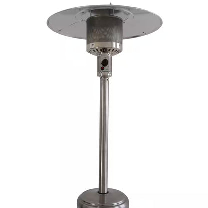 46000 Btus Aluminum Propane Standing Patio Heater with Wheels, Gray