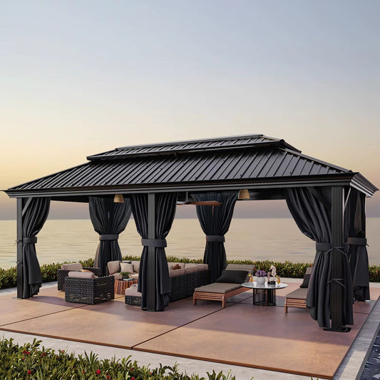 Hardtop Gazebo Metal Roof Galvanized Steel Aluminum Frame