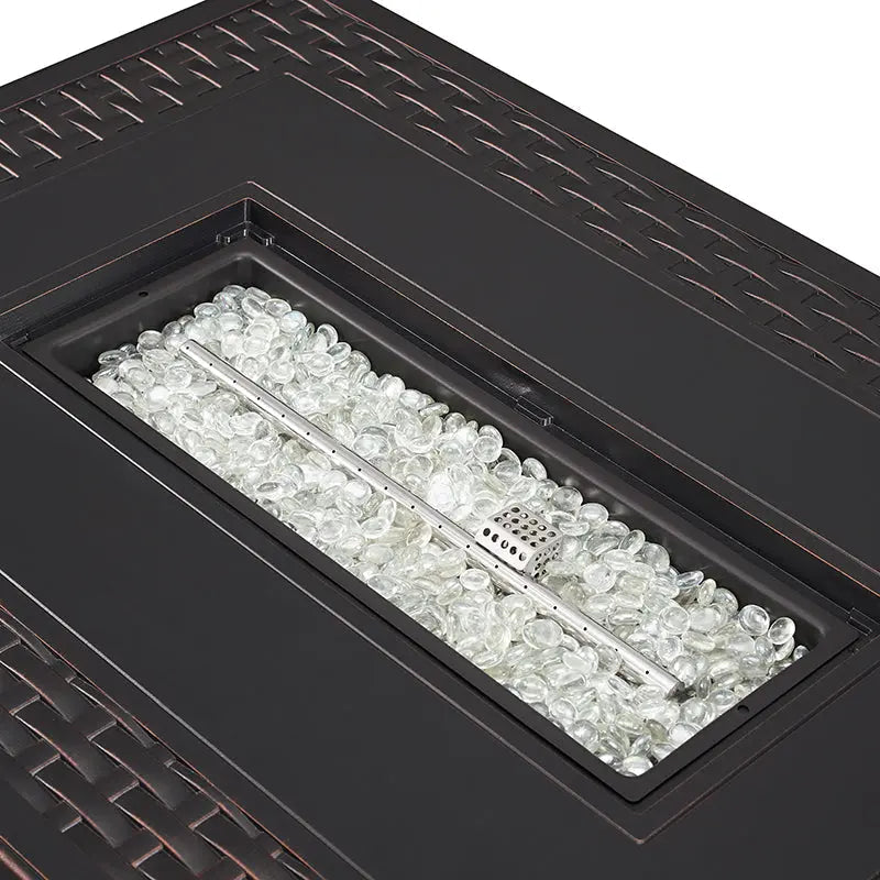 Gas Fire Pit Table Cast Concrete Lava Rocks