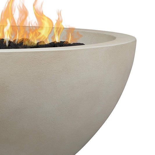 Round Propane Fire Pit Concrete Composite