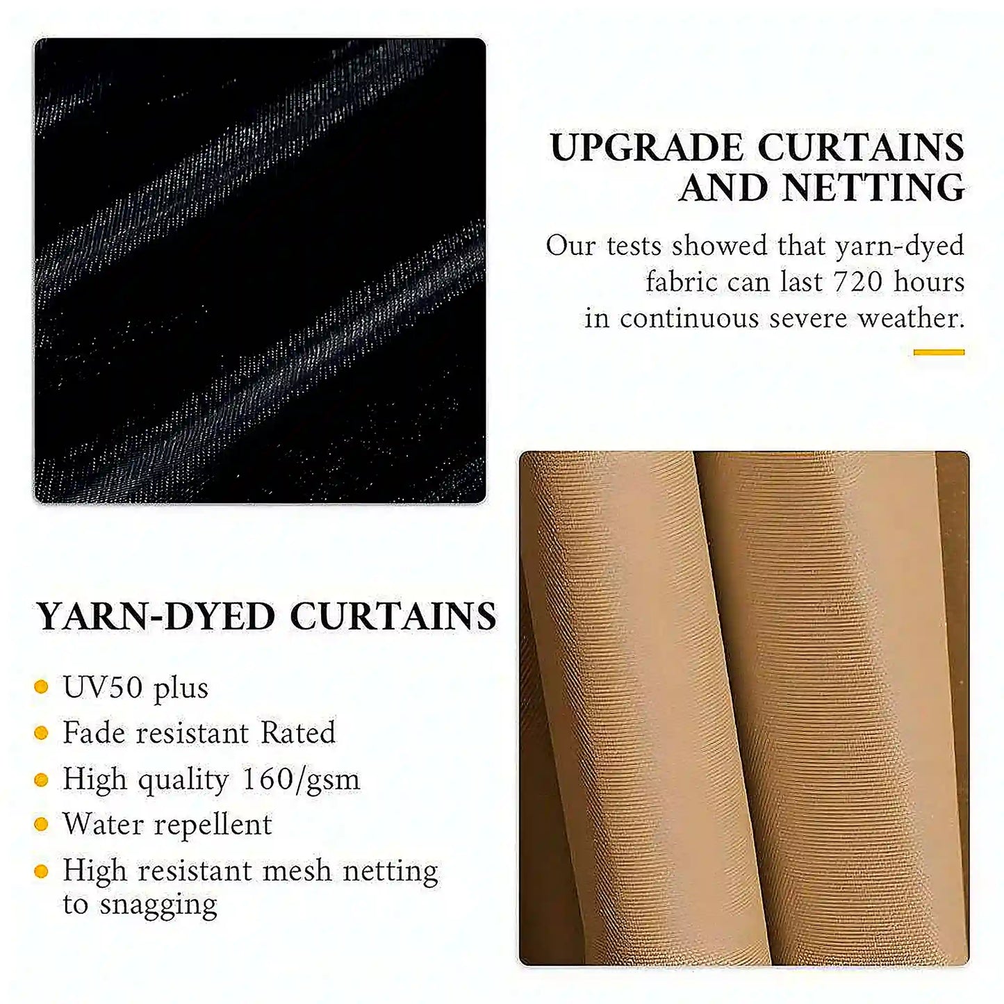 14 Ft. X 22 Ft. Double Galvanized Steel Roof Aluminum Frame Outdoor Patio Hardtop Gazeb with Netting and Curtains