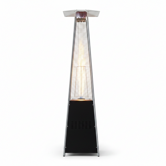 48,000 BTU Pyramid Standing Patio Heater Propane Heater for Outdoor Use with Wheels Ideal for Backyard Balcony 6-8